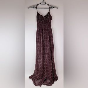 Abercrombie & Fitch Womens Large Red Boho Floral Maxi Dress Open Back